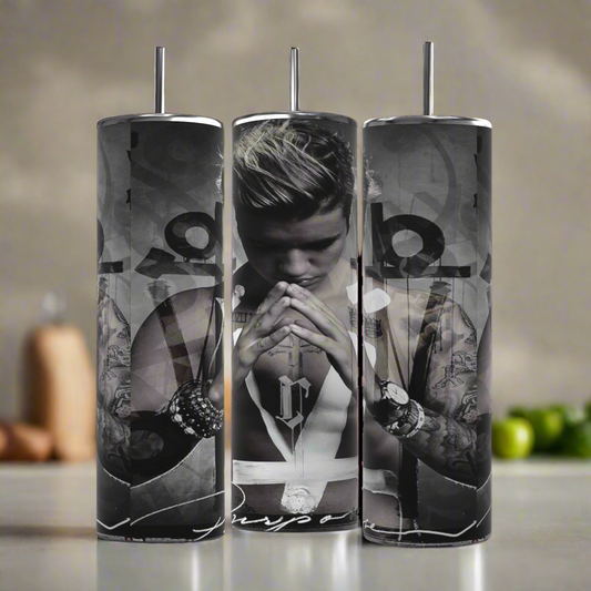 Vaso de 20 oz con oración de Justin Bieber