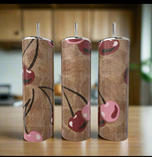 Cherry Brown Textured 20oz Skinny Tumbler