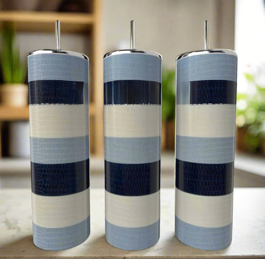 Blue Stripe 20oz Skinny Tumbler