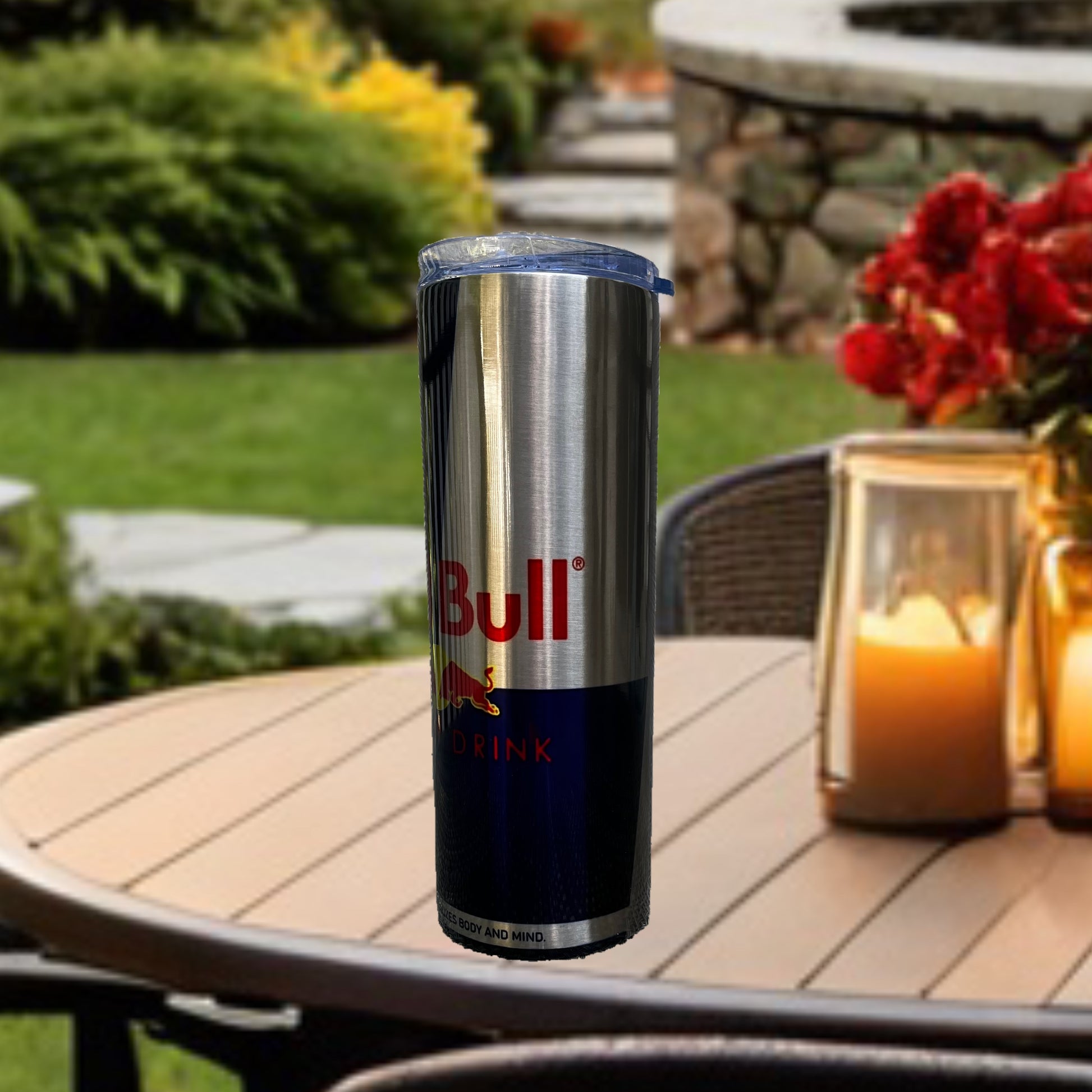 Sugar Free Red Bull Energy- Silver Stainless Steel 20oz Tumbler