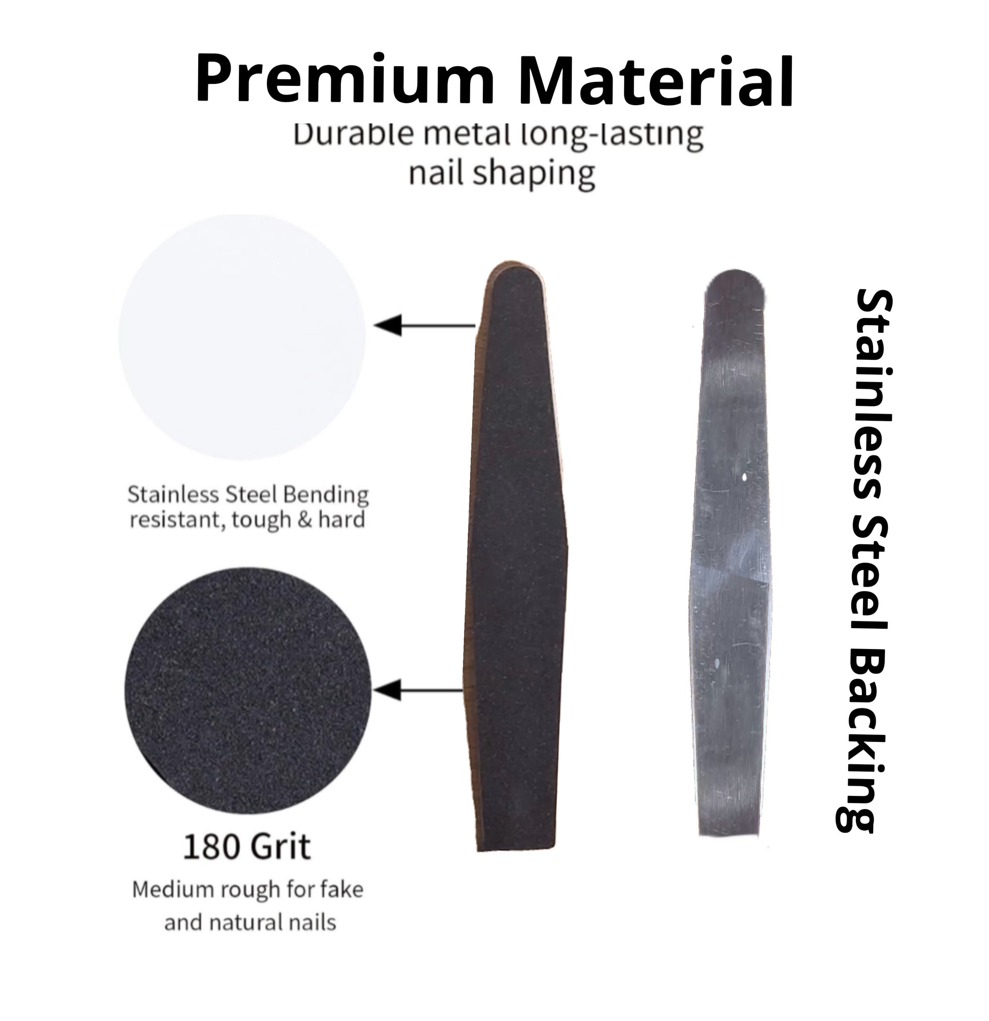 Eras | 180 GRIT Stainless Steel Emery Board