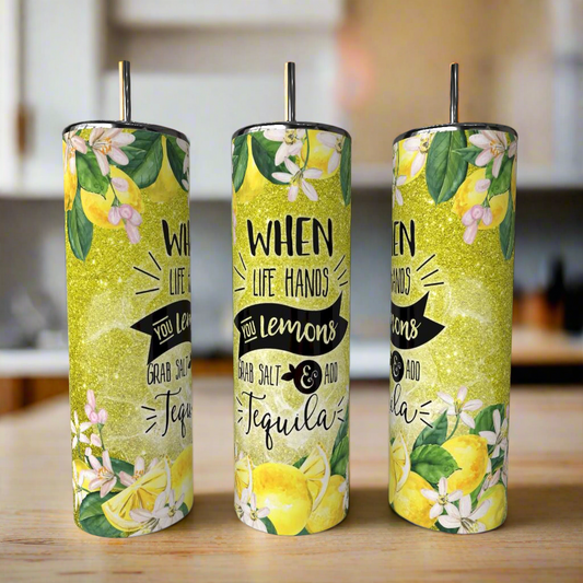 Tequila 20oz Skinny Tumbler with 3D Decorative Lid Topper