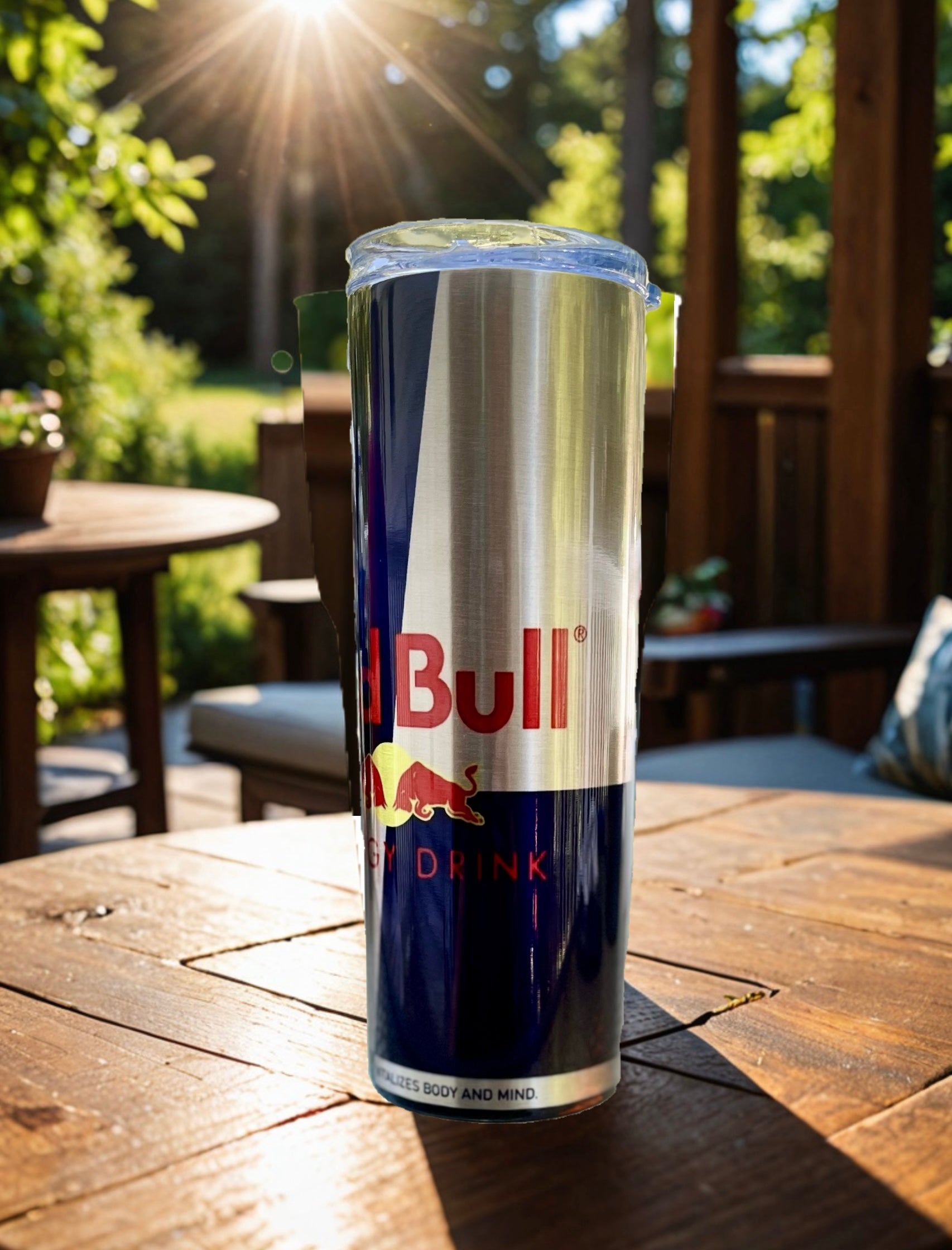 Sugar Free Red Bull Energy- Silver Stainless Steel 20oz Tumbler