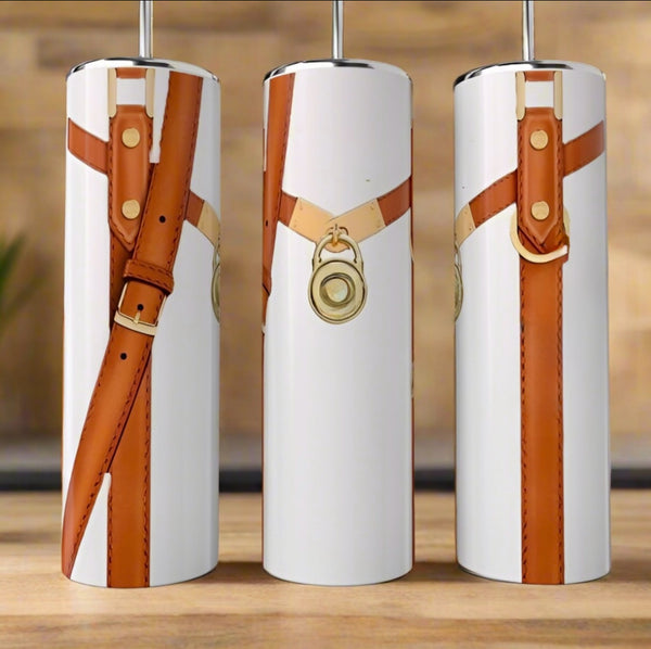 White and Brown Purse 20oz Tumbler