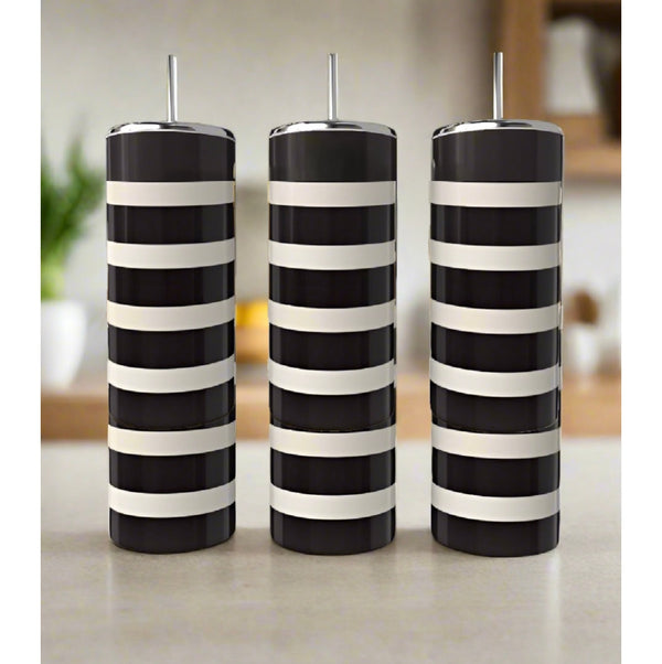 B&W Stripe 20oz Skinny Tumbler
