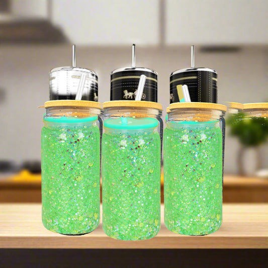 Snowglobe Tumbler | 16 oz glass